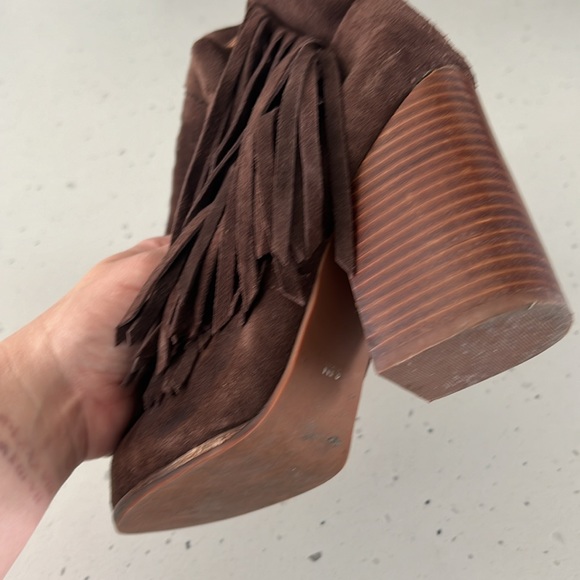 Jeffrey Campbell - Brown Suede Fringe Booties - Picture 5 of 6